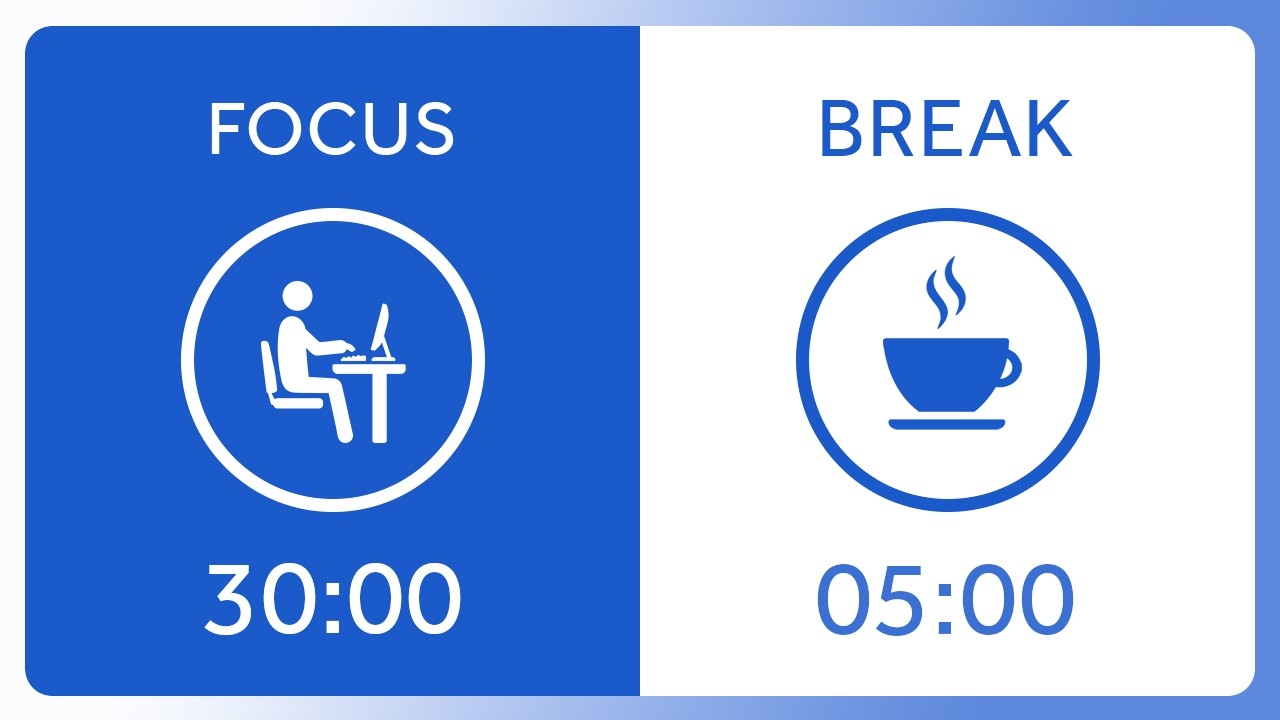 30/5 Pomodoro Timer 4h with White Noise | Study with Me, Focus & Productivity (7x30) #pomodorotimer