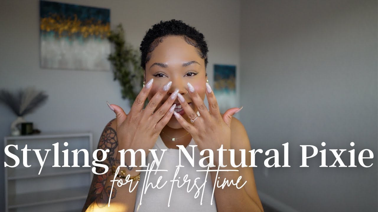 Styling my natural pixie for the first time! | big chop from long locs to curly pixie