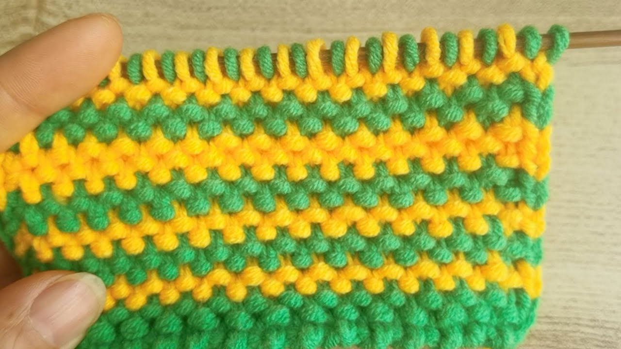 【棒针编织74期】最新款错位立体感双色针织毛衣花样/开衫设计图样