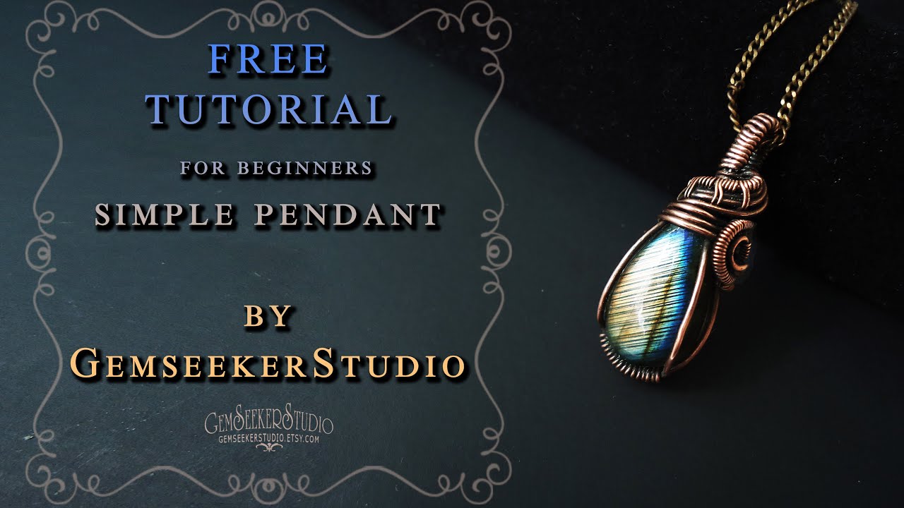 Free tutorial  for beginners. Simple pendant with Labradorite.