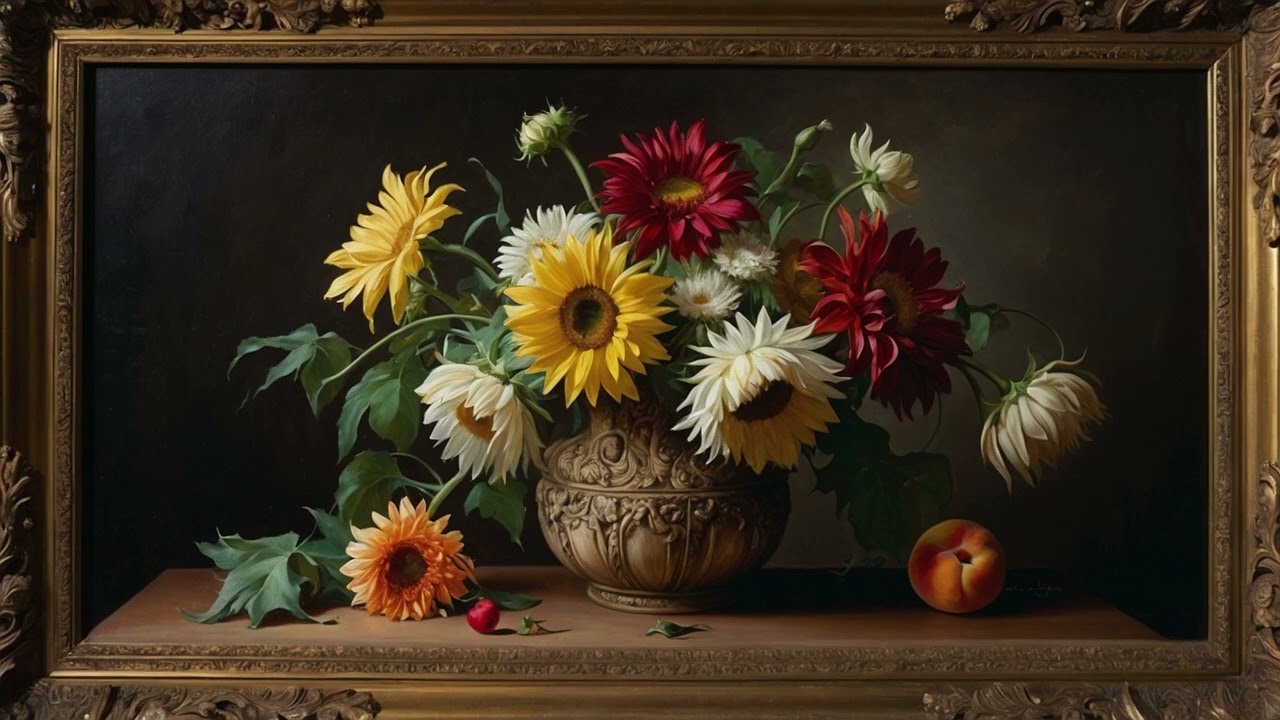 TV Art Flower Painting TV Screen Saver Wallpaper Background Oil Painting Decort