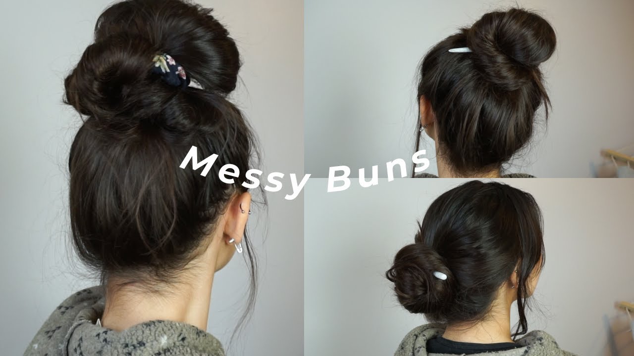 3 Easy Messy Buns | Long Hair Friendly ♡