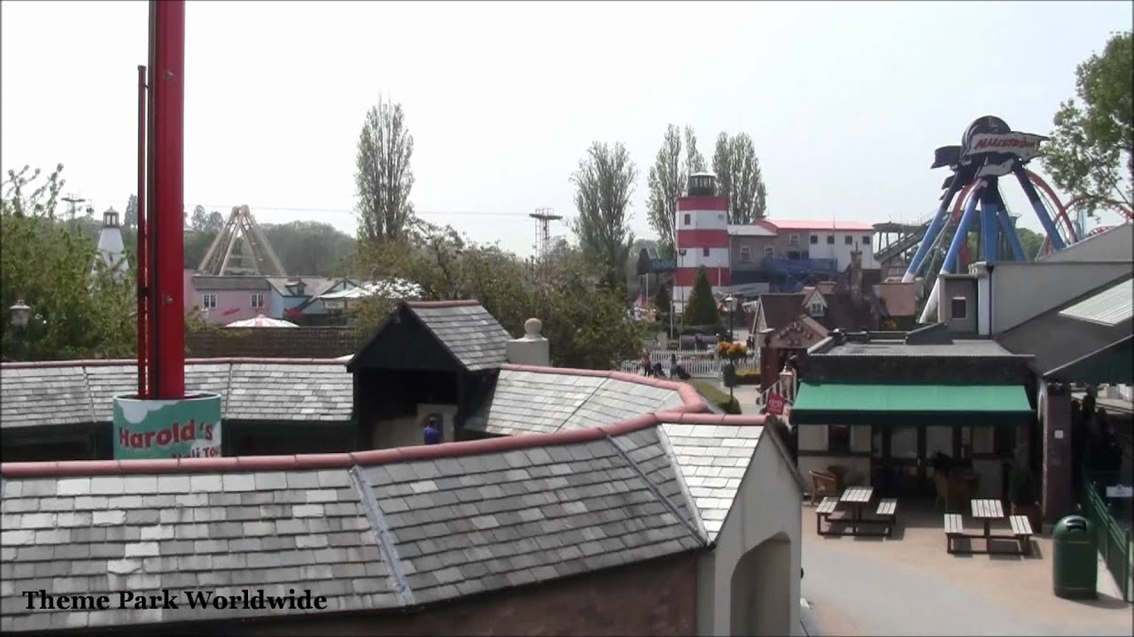 Cranky The Crane Drop Tower On Ride POV - Drayton Manor