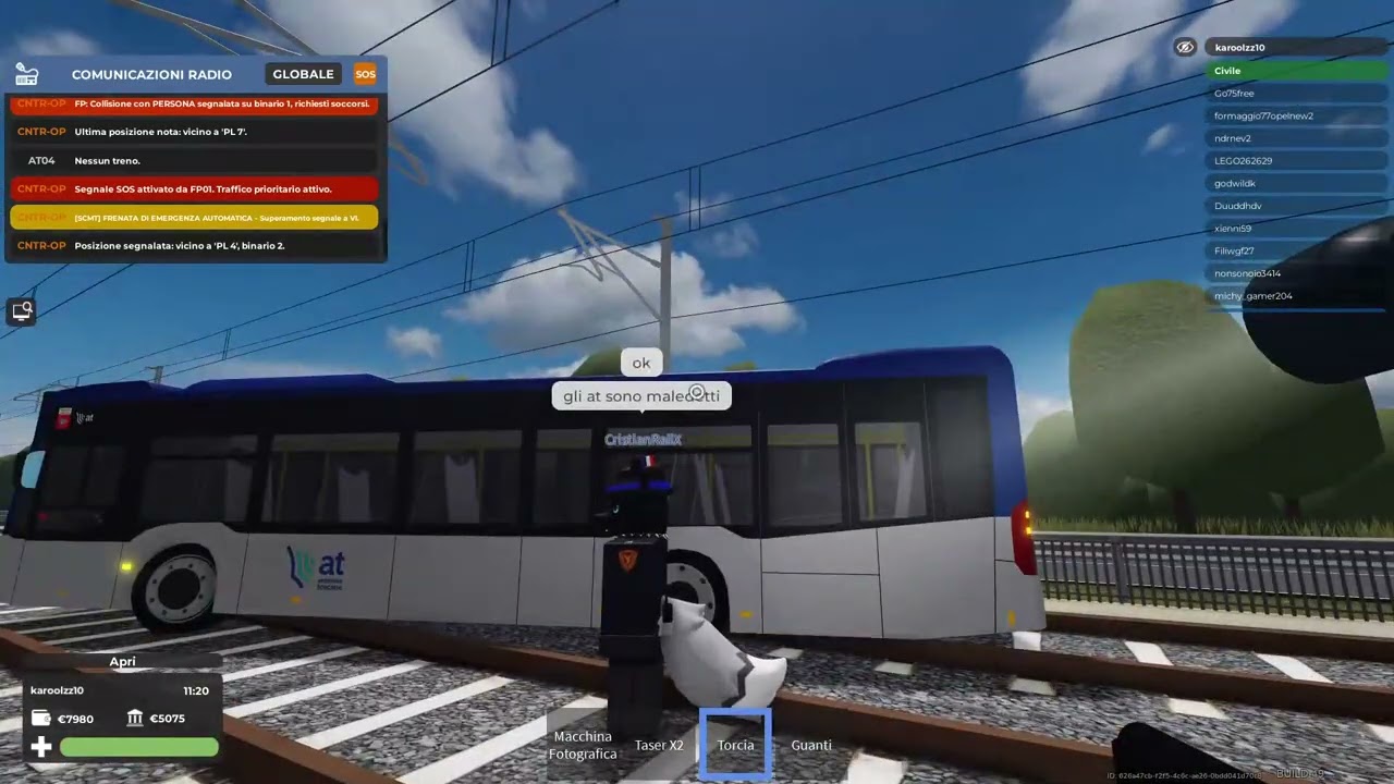 messaggio per at: at siete disastrosi, polfer routine con un mio fan Italian railways roblox 