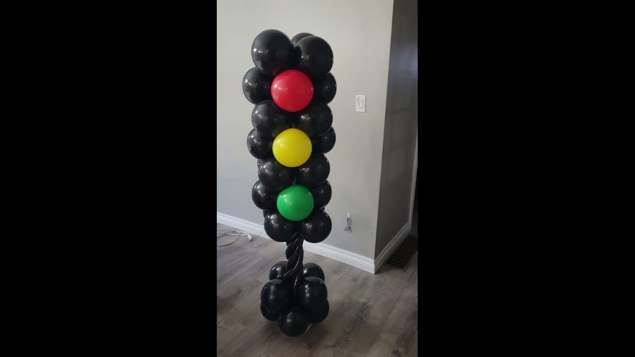Stop light balloon column | How to | DIY    #balloons #Column #trafficlight #stoplight
