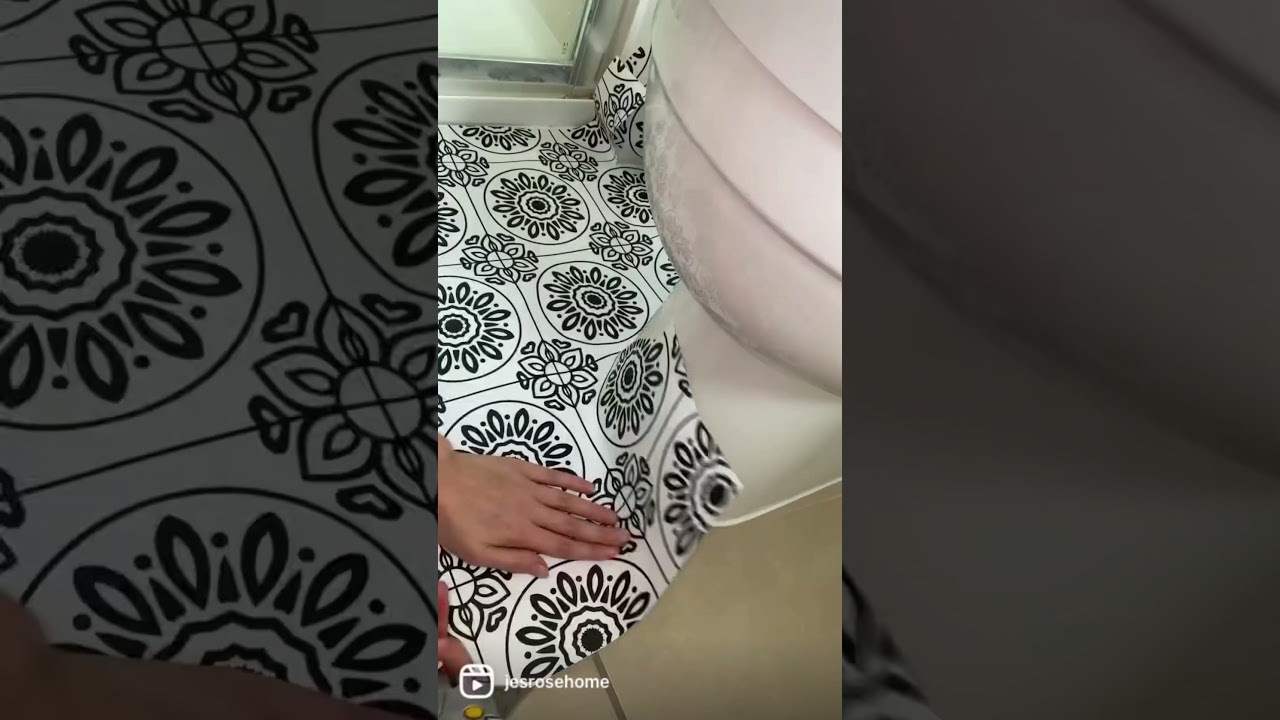 Applying vinyl to a bathroom floor