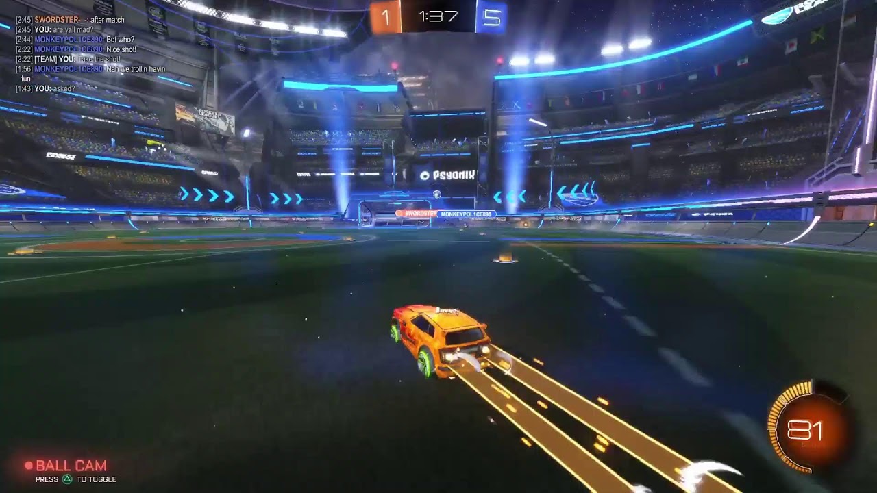 Playing Rocket League!