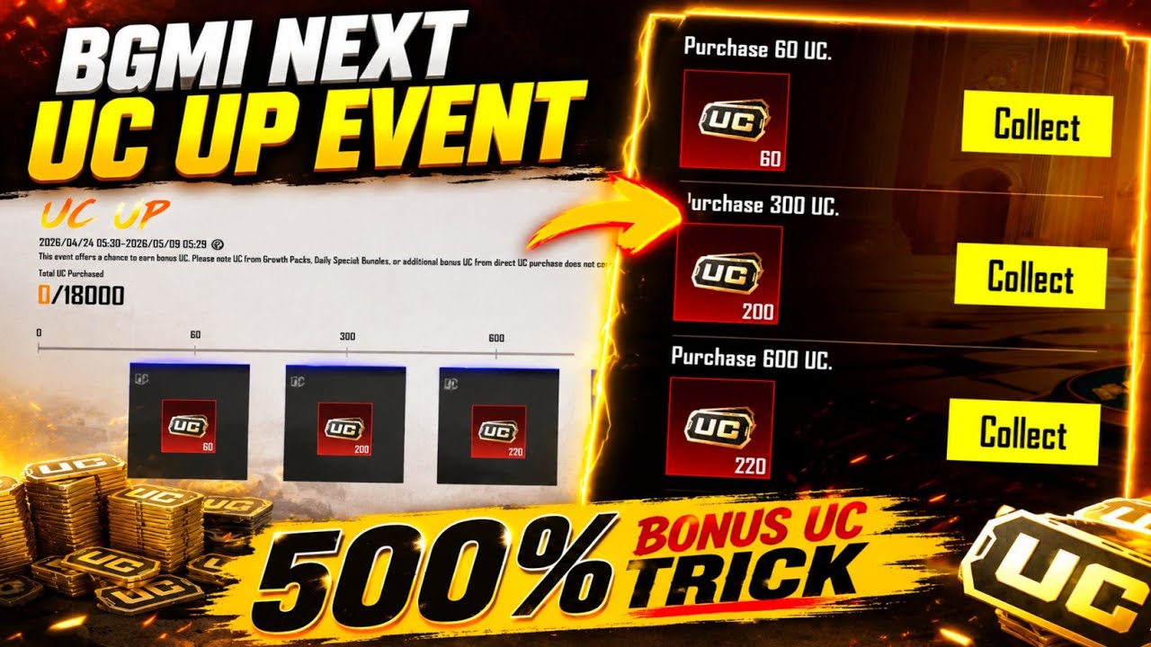 😍BGMI NEXT UC UP EVENT | 10X UC UP EVENT | 500% BONUS UC TRICK | ULTIMATE SET LAST DAY OPENING