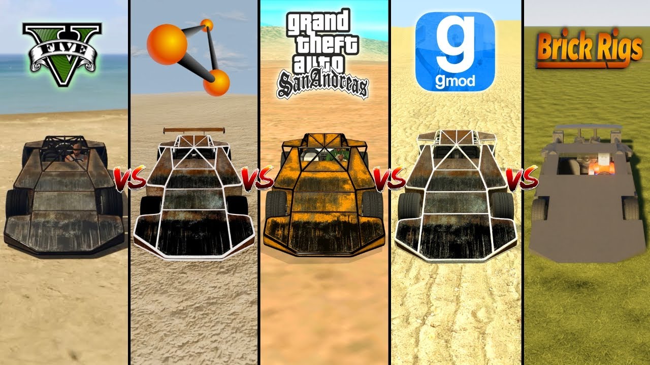 GTA 5 RAMP BUGGY CAR VS BEAMNG VS GTA SA VS GARRYS MOD VS BRICK RIGS - WHICH IS BEST?