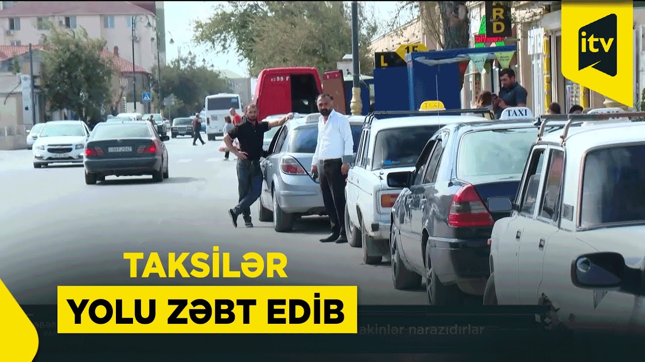 Taksi sürücüsü müştəri axtarır, sakinlər etiraz edir