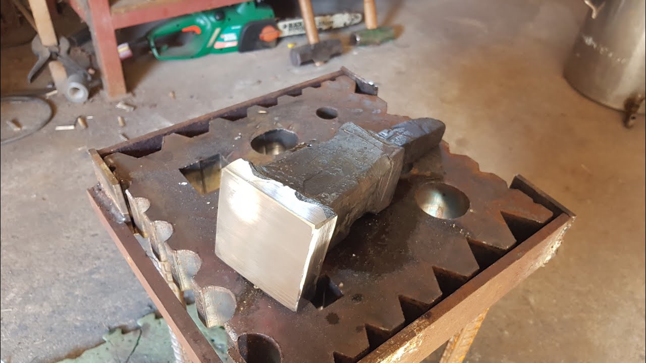Forging a Viking stump anvil from an antique wagon axle BY HAND!