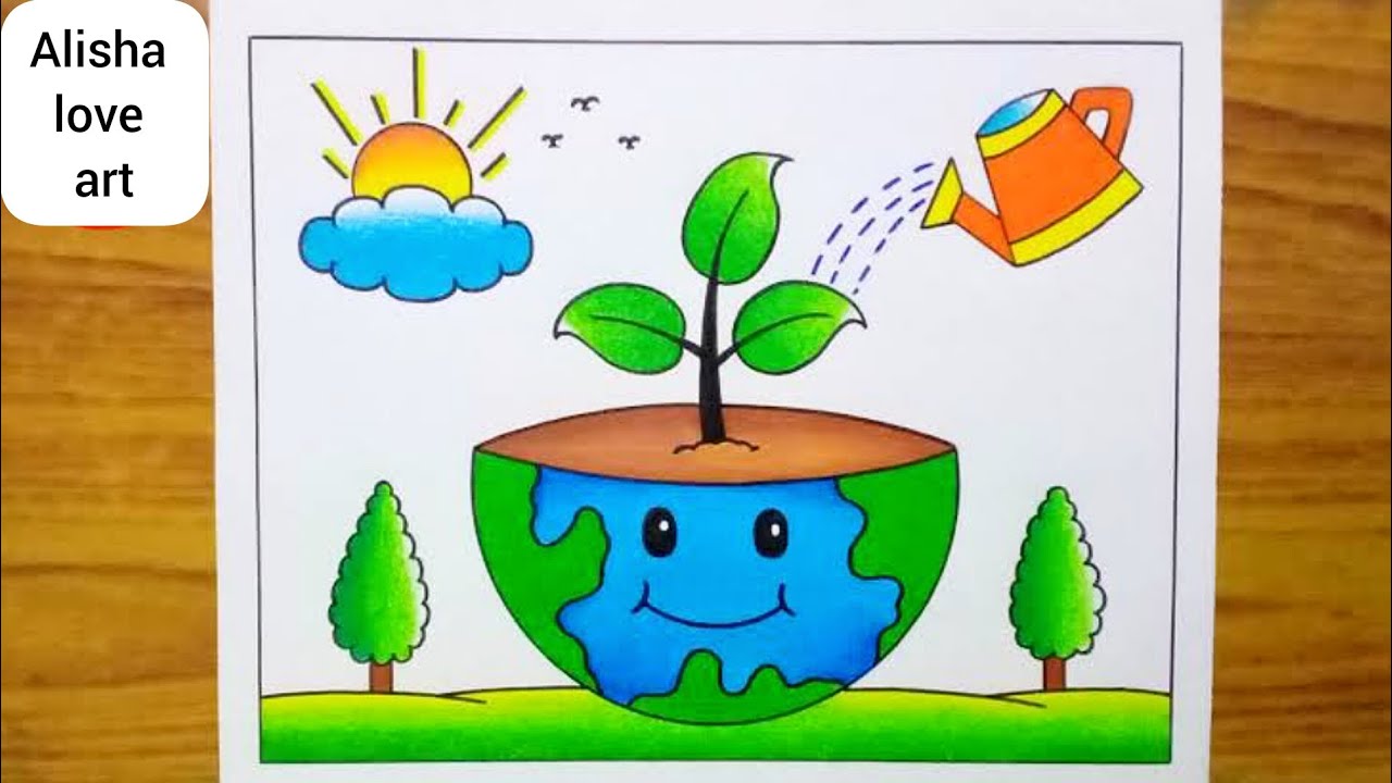 World Water Day Drawing / World Environment poster drawing / Save Water Save Earth Drawing