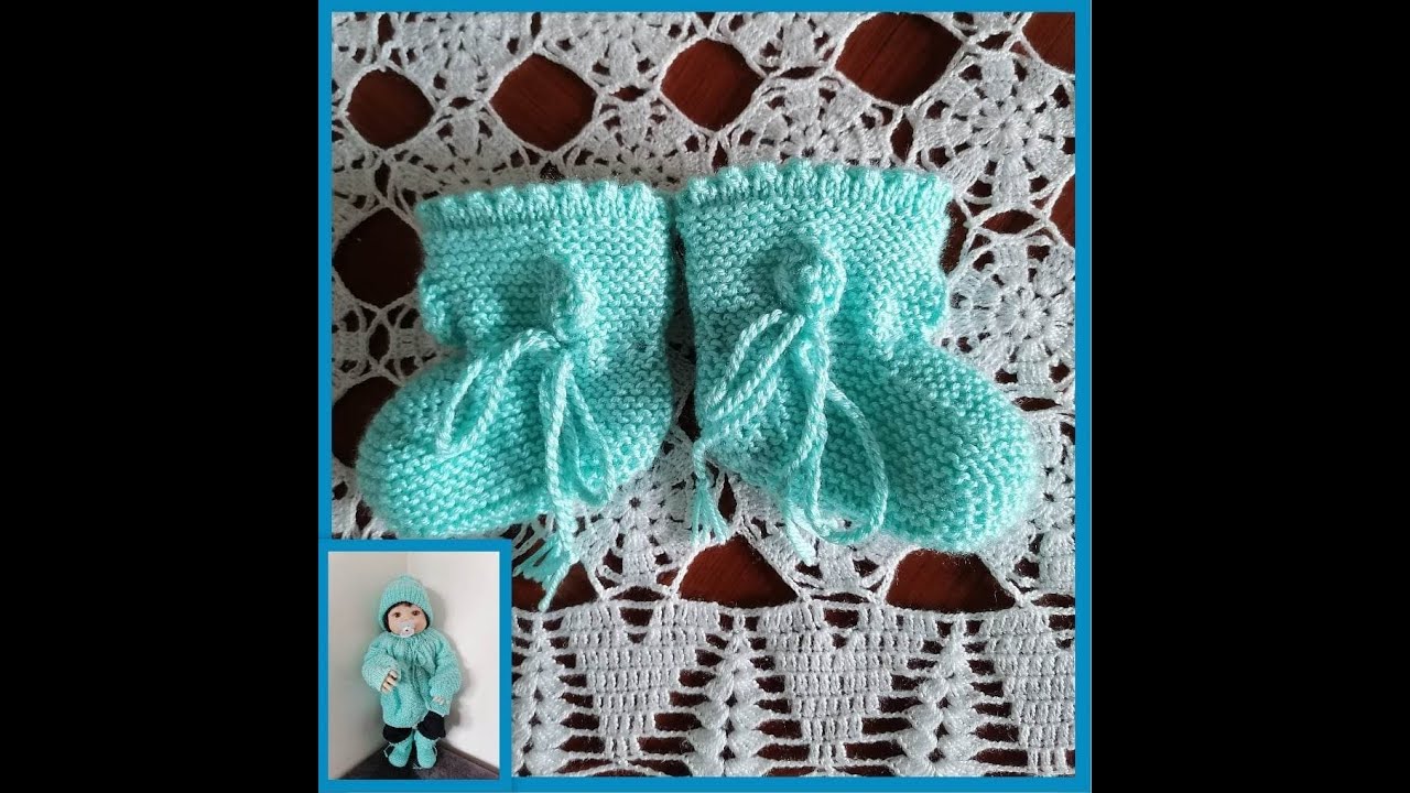 ZAPATITO O ESCARPÍN TEJIDO EN 2 AGUJAS (3 A 6 MESES) TUTORIAL FÁCIL 💖👌💕