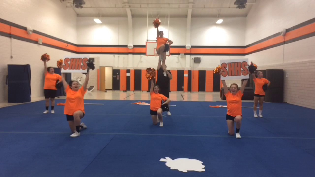 State champion South Hadley High School Tigers cheerleaders perform a routine
