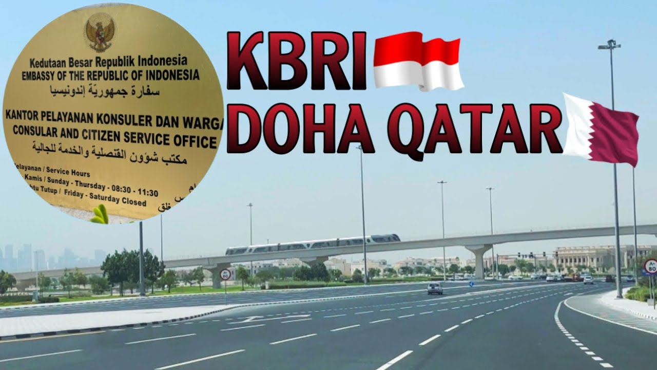 PERJALANAN ke KEDUTAAN INDONESIA di DOHA QATAR || Jalanan di Doha lebaarr dan bersiihh