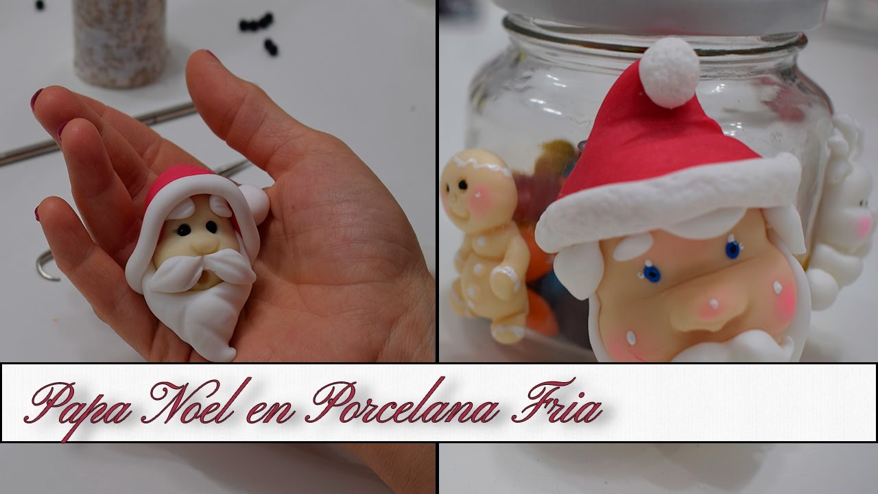 Papa Noel Frasco Navideño en Porcelana Fría - DIY - elarcademeyde