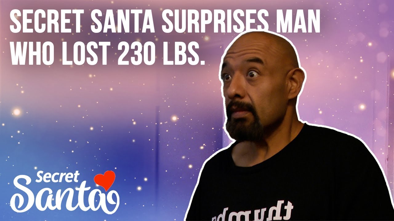Single dad who lost 230 lbs. stunned opening gifts from a Secret Santa