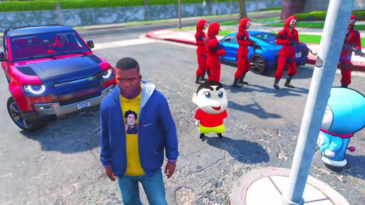 Shinchan Red Gang Vs Franklin Blue Gang Biggest Fight In GTA 5 | Paradox FTW