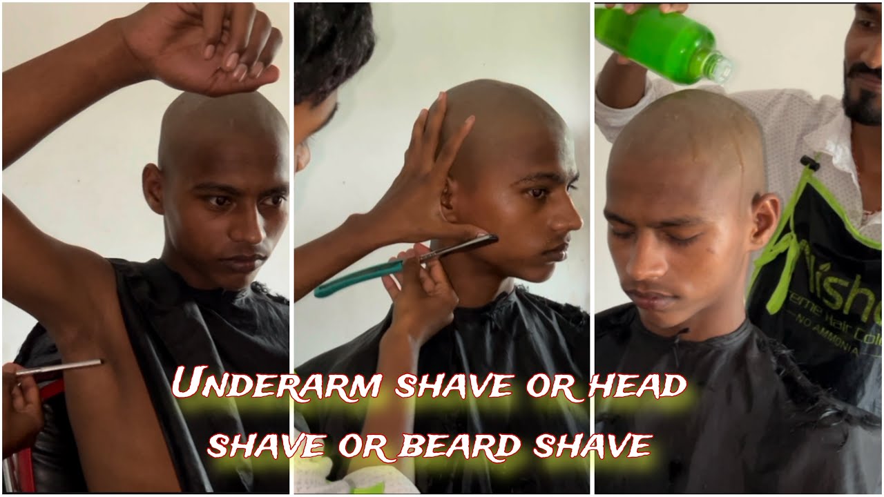 Underarm shave or head shave or beard shave | straight razor | tutorial school boy |