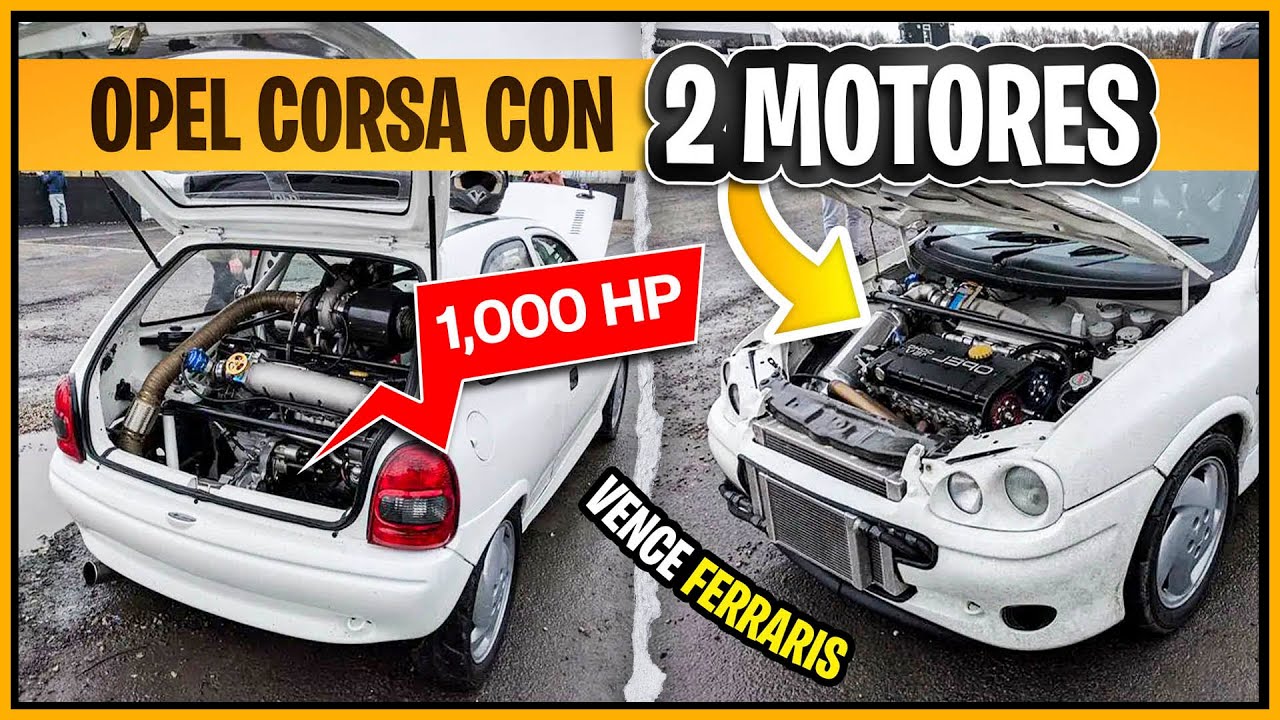 Este CHEVY CORSA tiene DOS MOTORES uno Delante y otro Detrás con 1200 Caballos de FUERZA