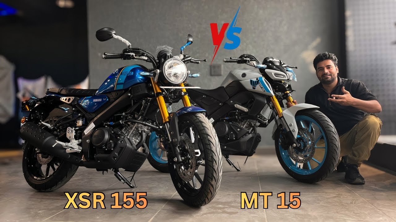Yamaha XSR 155 Vs MT 15 DLX TFT Detailed Comparison Video Price Performance Engine & Exhaust Sound !