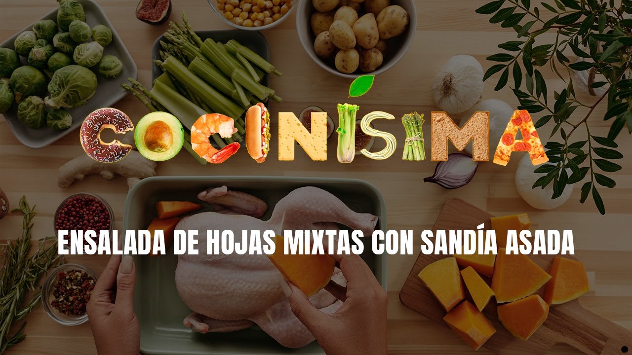 Ensalada de hojas mixtas con sandía asada | Receta fresca en Cocinísima