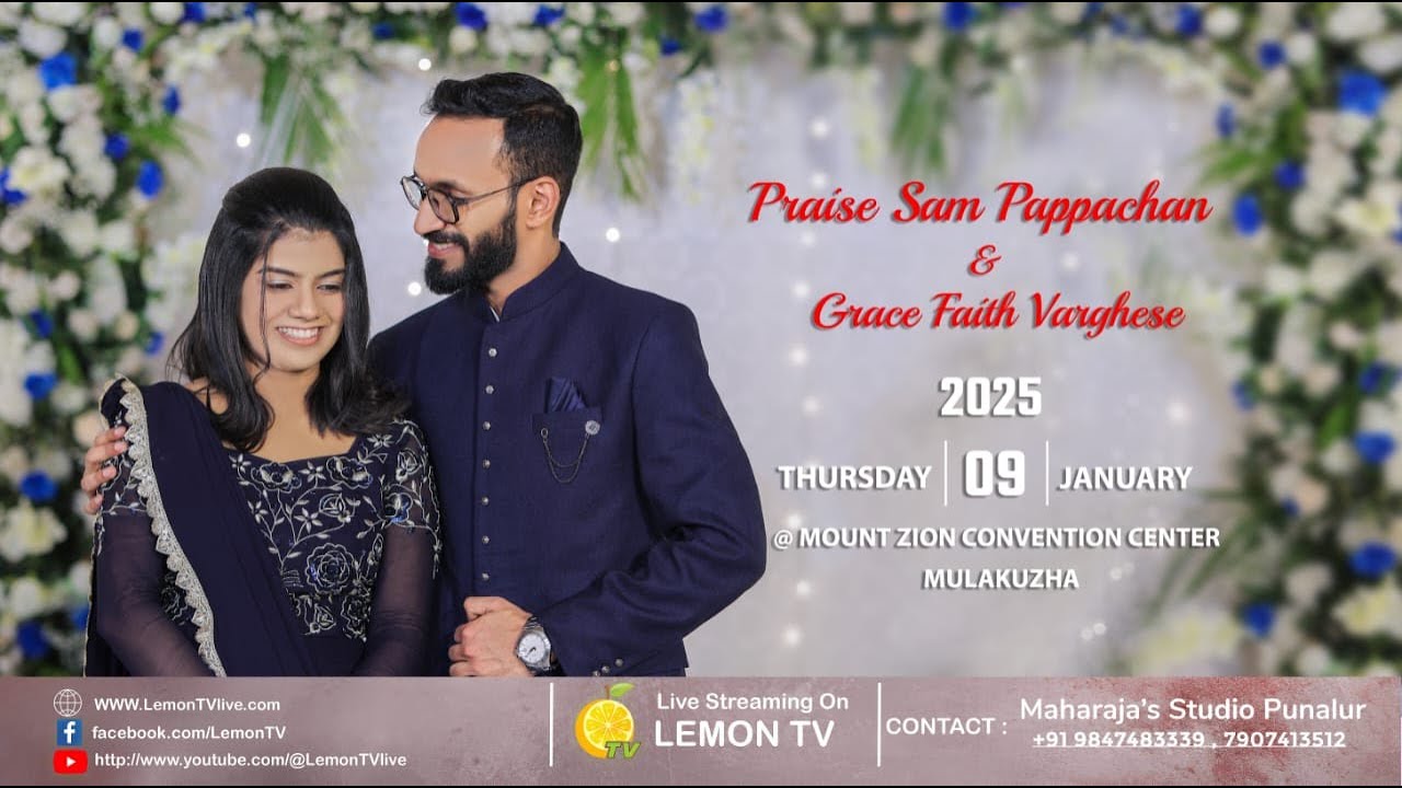 Praise & Grace | Wedding Ceremony | Live Telecast On Lemon TV | 9847483339 | 09/01/2025 | 10:00 AM