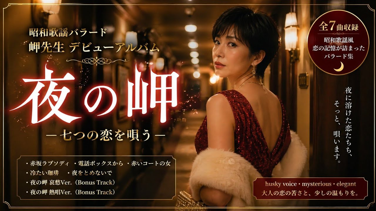 【昭和歌謡バラード】夜の岬 – 七つの恋を唄う｜岬先生（Wo48 Original Enka Ballad EP）