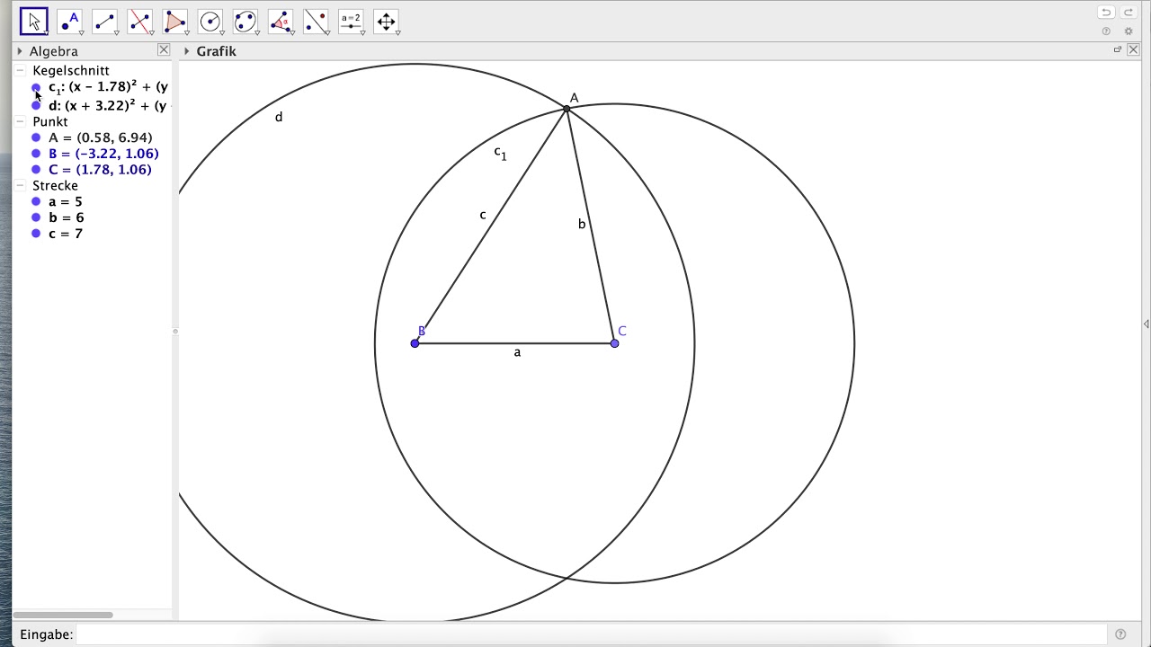 Inkreis und Umkreis mit Geogebra