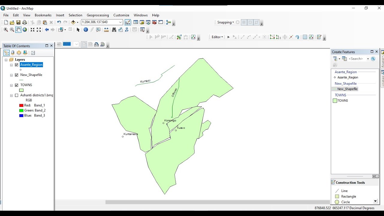 Геопривязка и оцифровка в ArcMap