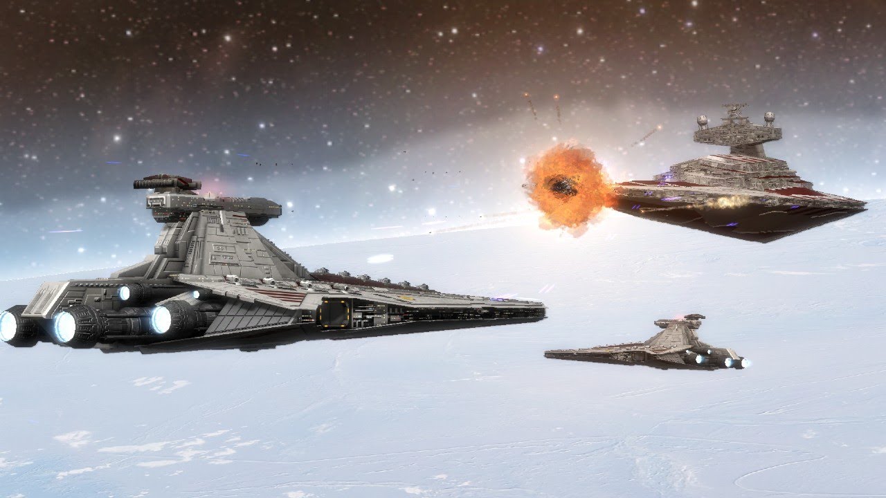 3 Tector Star Destroyers vs 3 Servator Star Destroyers - Star Wars: Empire At War Remake NPC Battle