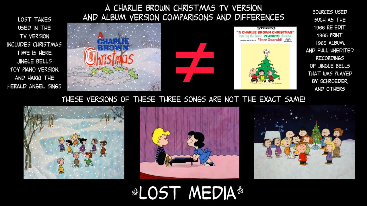 Lost Media: A Charlie Brown Christmas TV Version and Album Version Comparisons and Differences