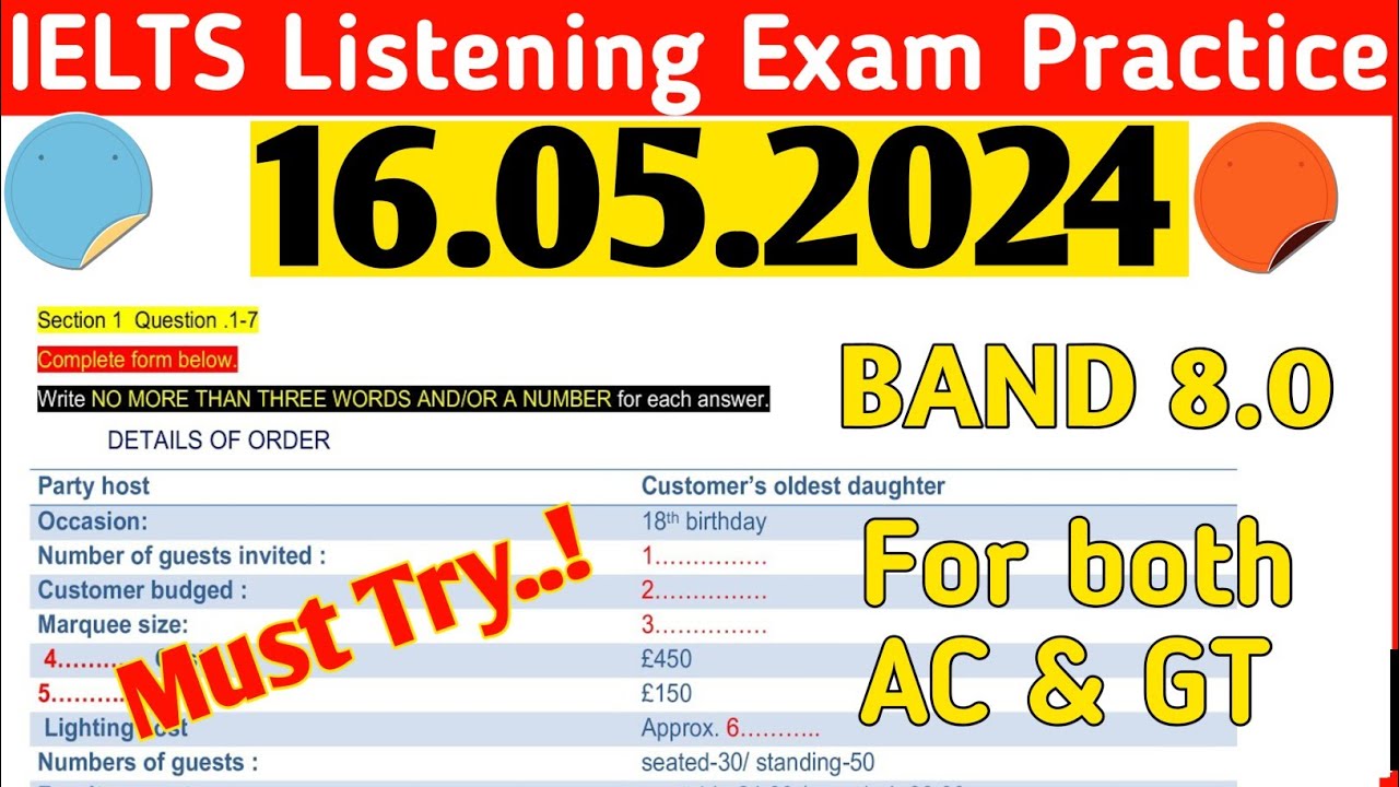 IELTS Listening Practice Test 2024 With Answers || 16.05.2024 || IELTS Listening Practice Test