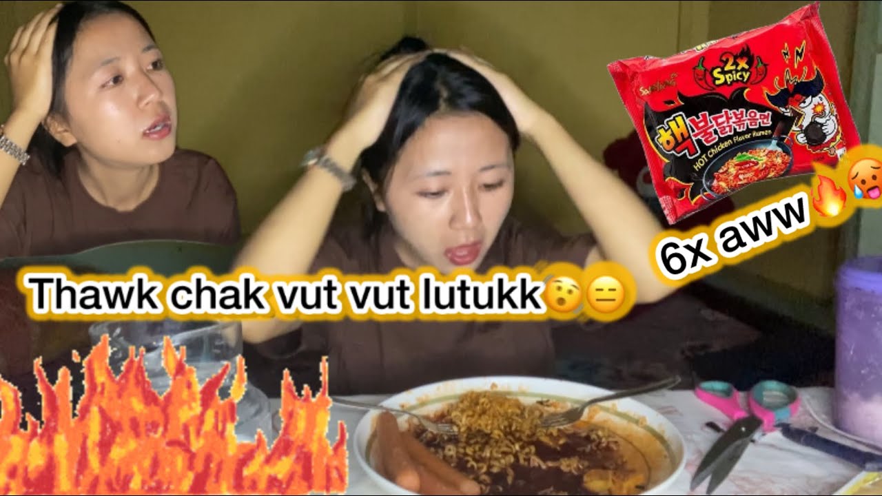 Spicy noodles 6X challenge🔥🔥..Zawngchhang thlak loh😑