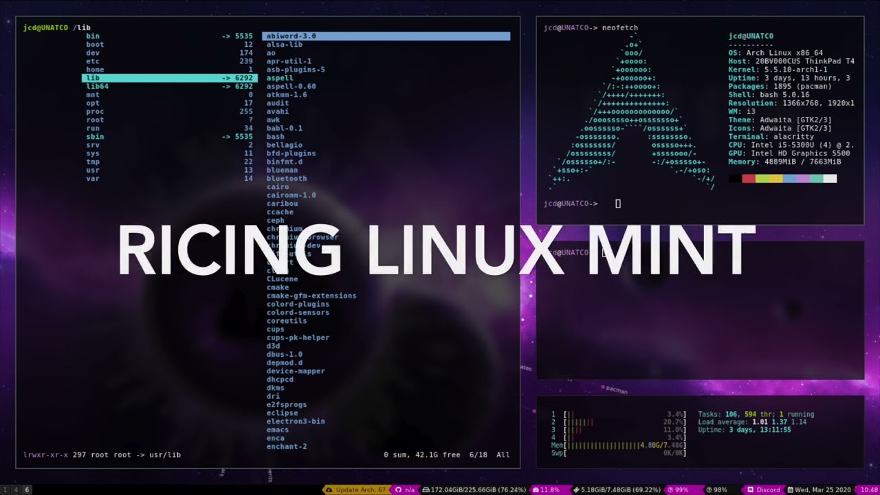 Ricing Linux Mint + Lofi Timelapse