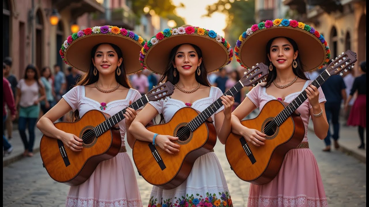 Hermosa Serenata Mexicana con Trío Femenino 🎸 | Música Mariachi Romántica en las Calles de México