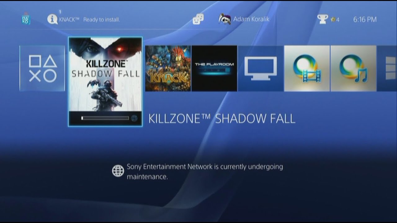 Gamerade - PS4 Dashboard UI and Game Play (Knack and Killzone) - Adam Koralik