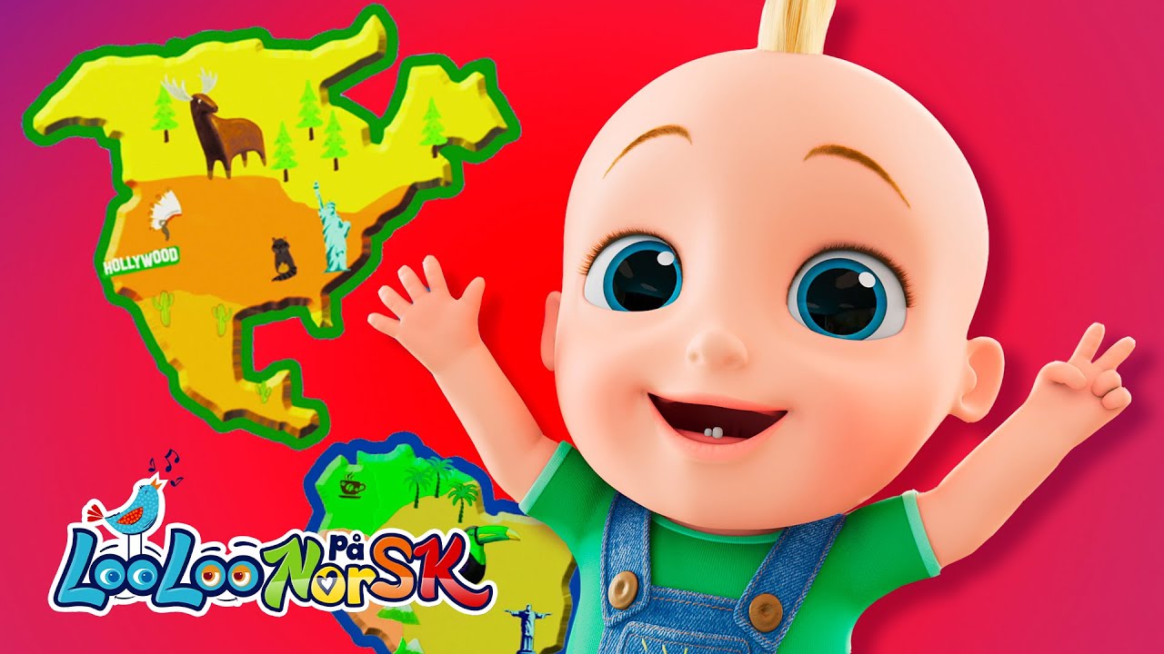 Syv Kontinenter 🌎✨ Glade Barnesanger & Barnerim | LooLoo Kids Norsk