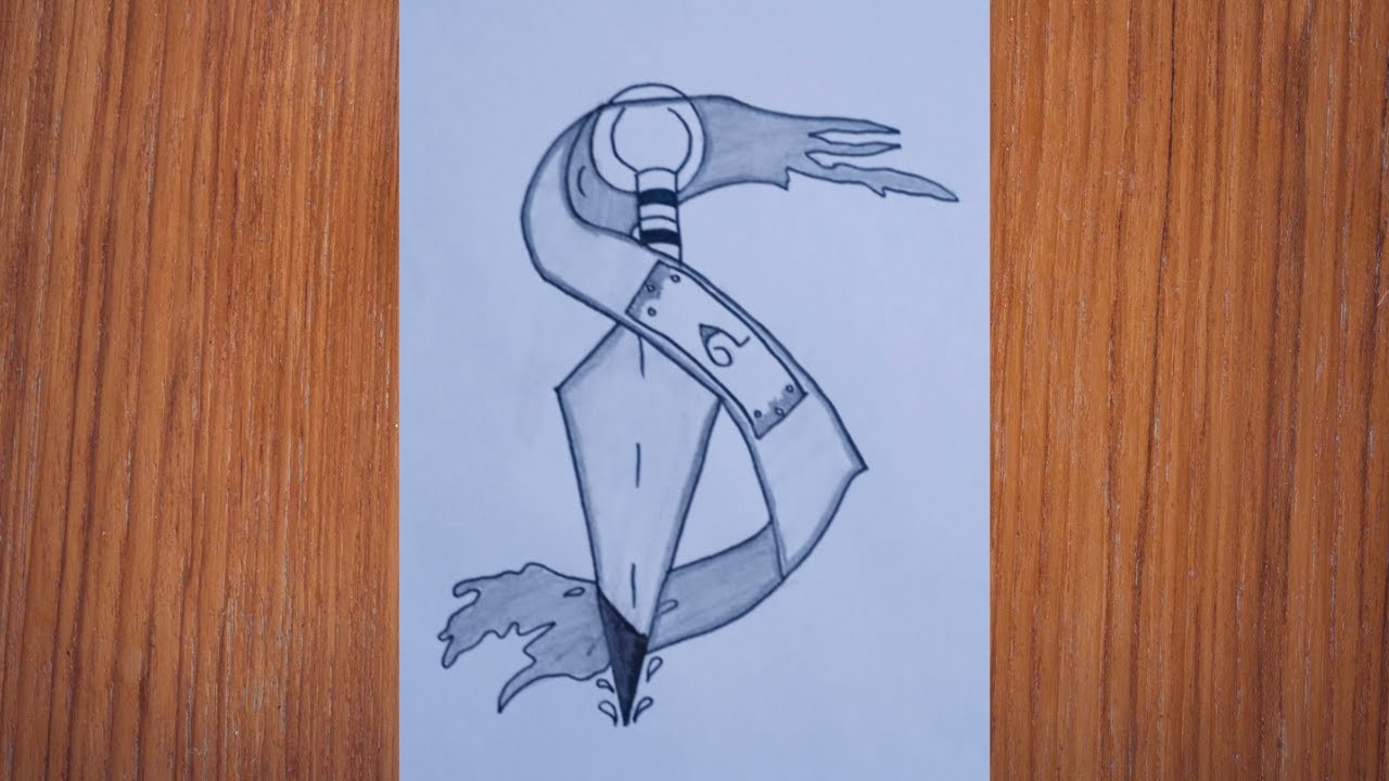 How to Draw Ninja Kunai with Hidden Leaf Headband | Naruto Art Sketch by #mehaksketches