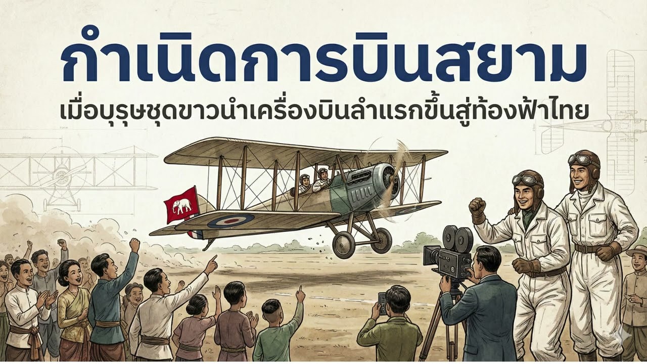 กำเนิดการบินสยาม  เมื่อบุรุษชุดขาวนำเครื่องบินลำแรกขึ้นสู่ท้องฟ้าไทย