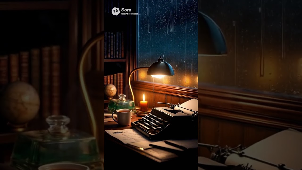 Vintage Rainy Study 🌧️ | Cozy Indoor Rain Ambience 