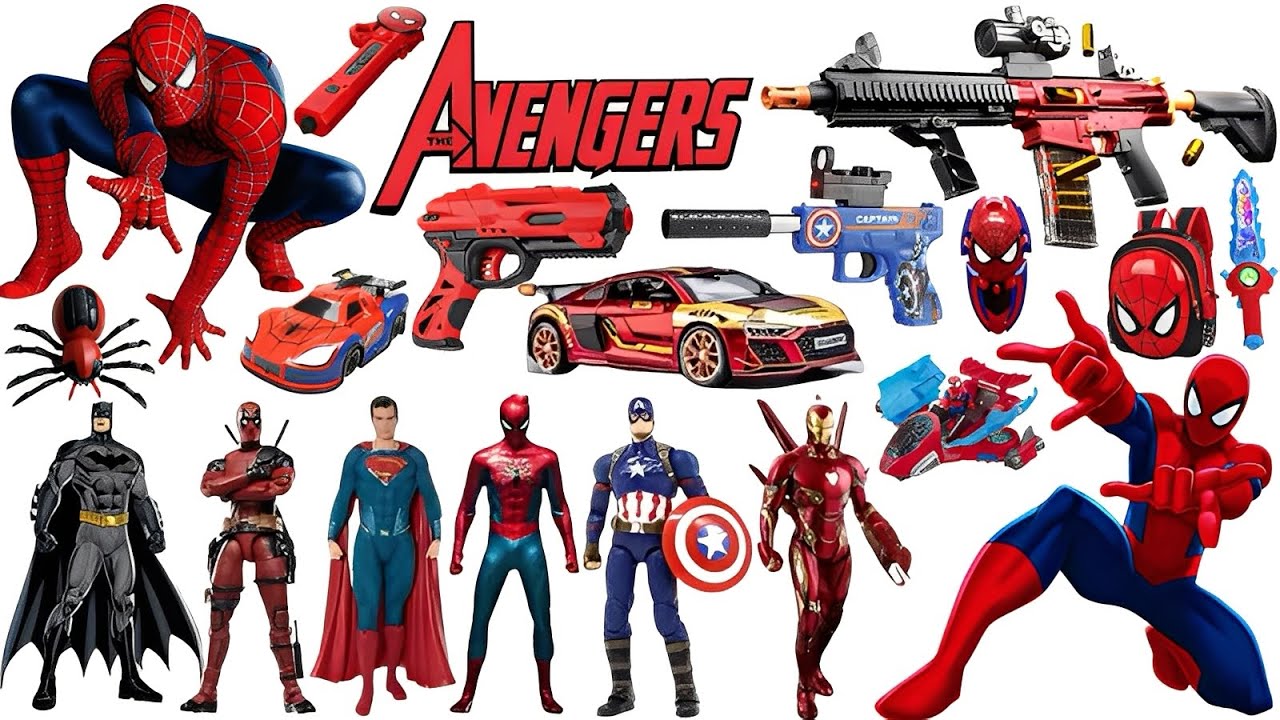 Marvel Spider-Man series unbox,popular Spider-Man action dolls,Spider-Man popular electric toy gun