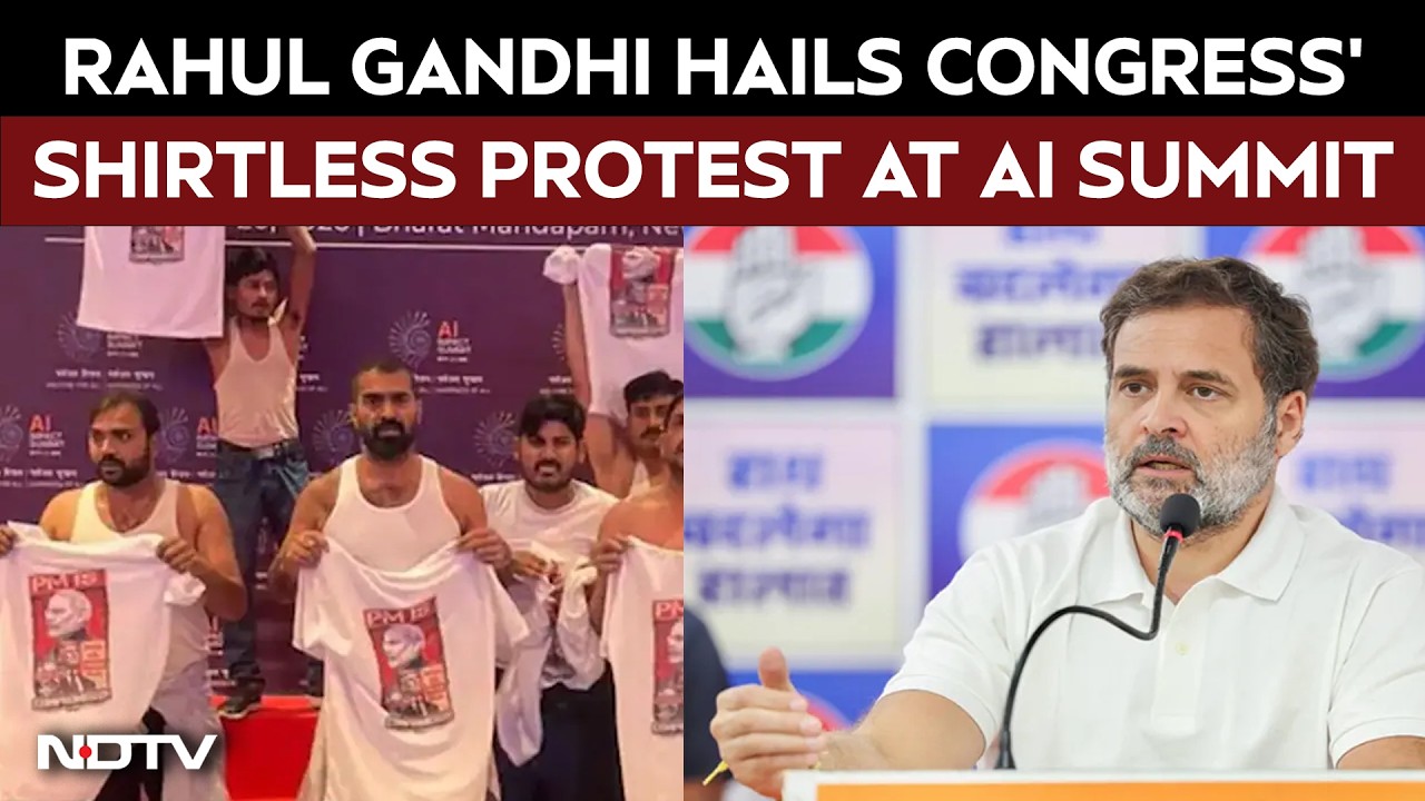 Rahul Gandhi News | Rahul Hails Congress' Shirtless Protest At AI Summit; BJP Calls It 'Anti India'