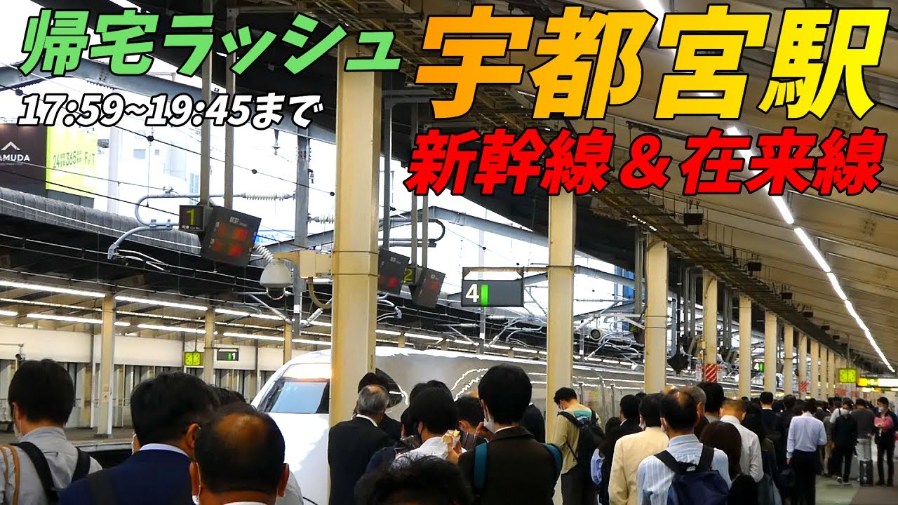 【東北新幹線も激混み！】宇都宮駅の帰宅ラッシュ！JR宇都宮線＆日光線！【栃木県宇都宮市】