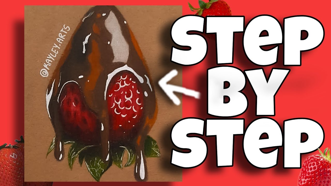 How to Draw a Chocolate Strawberry || (Very Easy) Step by Step Color Pencil Tutorial