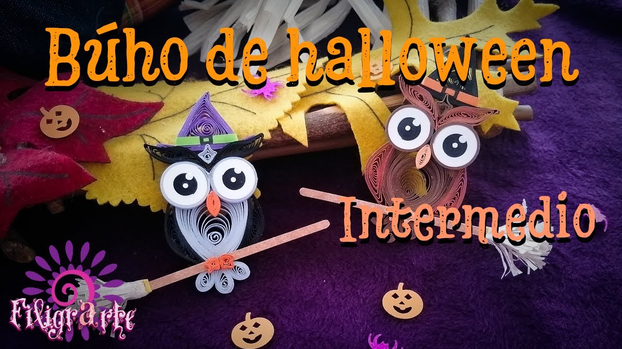 🦉BÚHO DE HALLOWEEN en filigrana de papel. Nivel intermedio. Paso a paso