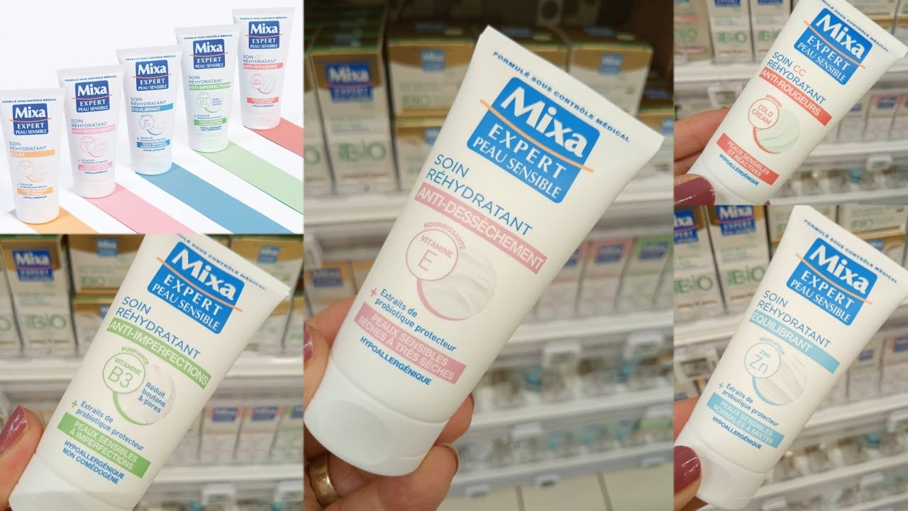 أفضل كريمات ترطيب الوجه من Mixa للبشرة الجافة الجافة جدا،البشرة الحساسة و المختلطة،البشرة الدهنية.