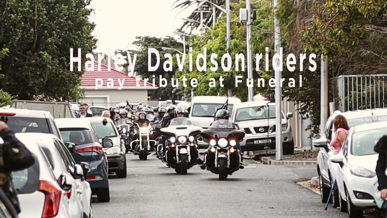 Harley Davidson riders pay tribute at Funeral