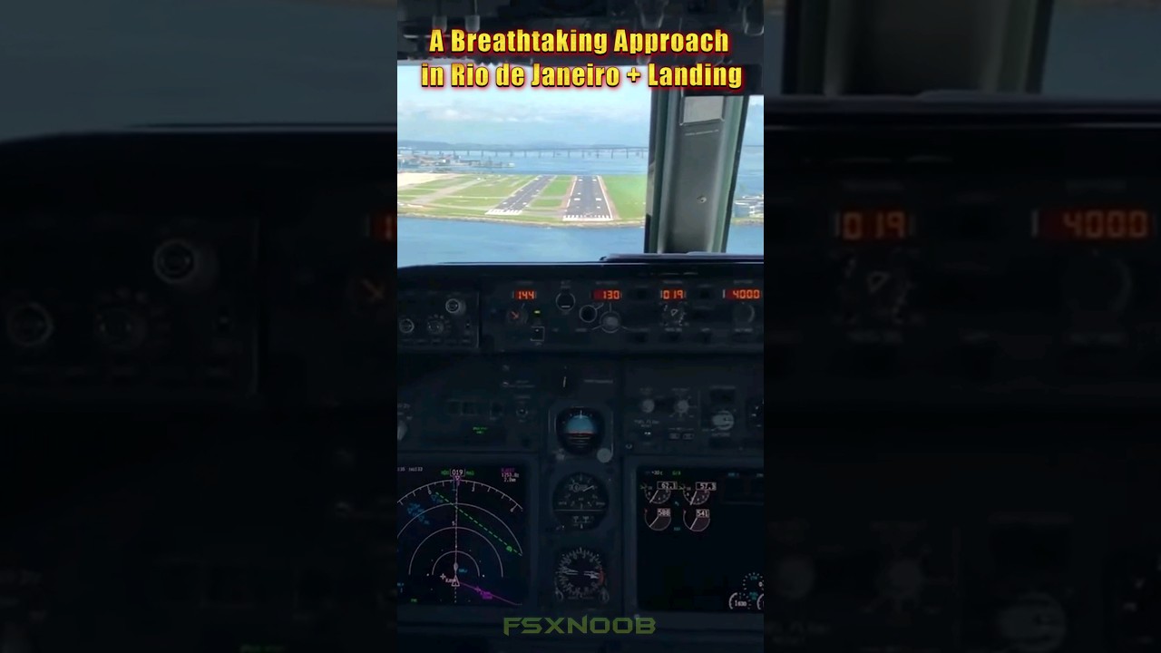 A Breathtaking Aproach and Landing in Rio de Janeiro #shorts #aviation