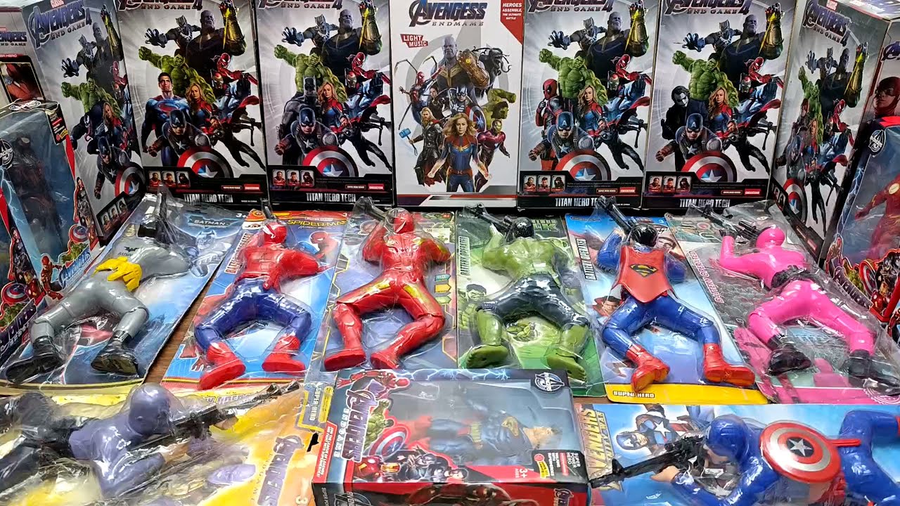 assemble superhero ironman captain america squad game thanos batman hulk toys unboxing video